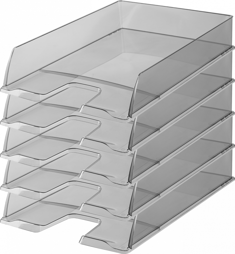 5x Półka na dokumenty Esselte, A4, plastikowa, dymny