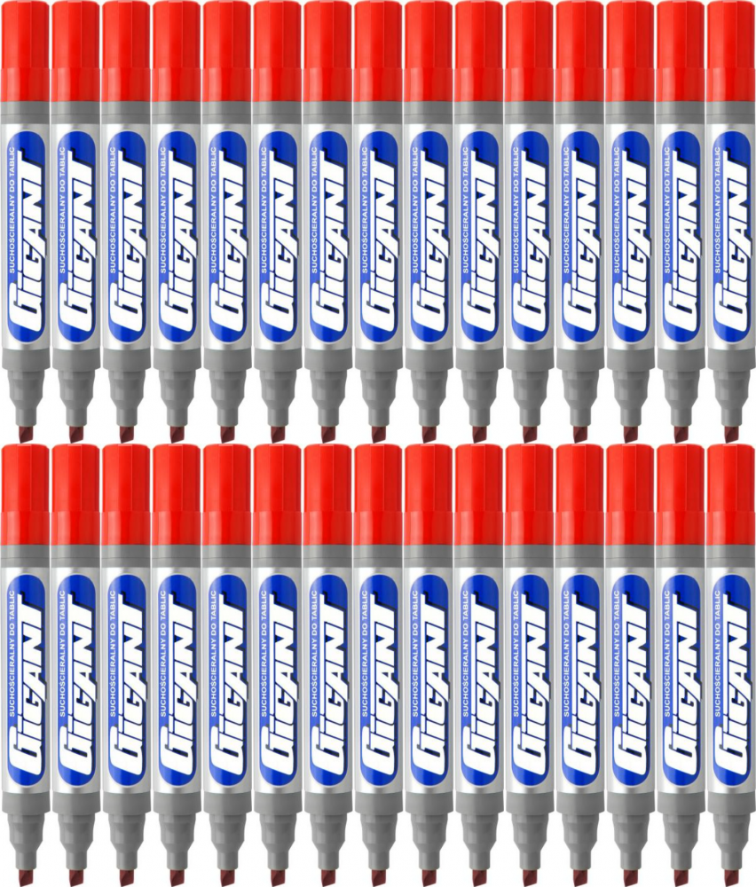 48x Marker suchościeralny Kamet Gigant, ścięta, czerwony