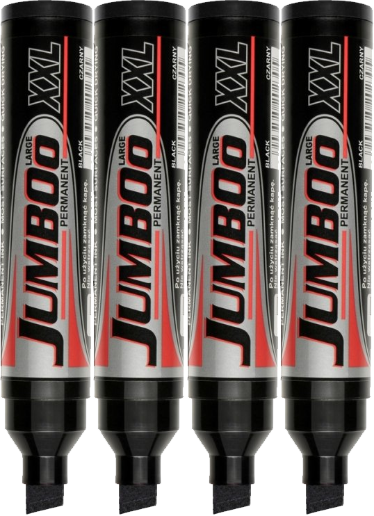 4x Marker permanentny Kamet Jumboo XXL, ścięta, czarny