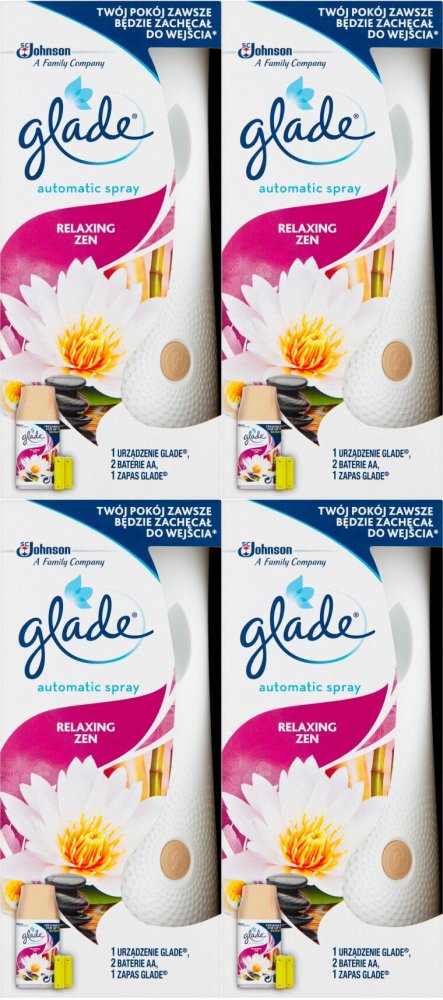 4x Odświeżacz automatyczny Glade by Brise Automatic Spray, Relaxing Zen, 269ml, urządzenie+wkład