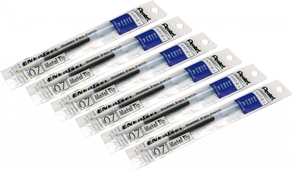 6x Wkład wymienny Pentel EnerGel LR7, 0.7mm niebieski