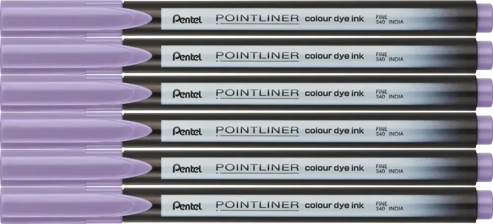 6x Cienkopis Pentel Pointliner Colour, lawendowy