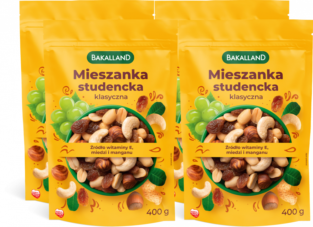 4x Mieszanka studencka klasyczna Bakalland, 400g
