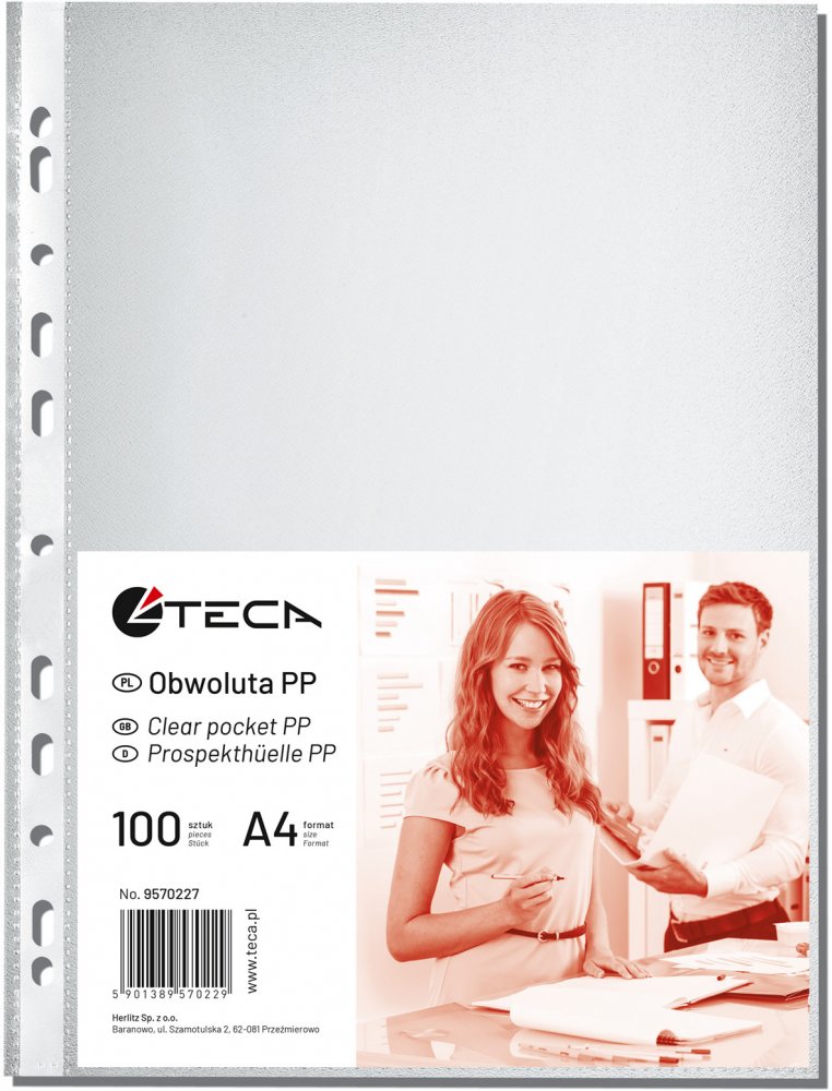 Koszulki groszkowe Herlitz, A4, 40μm, 100 sztuk