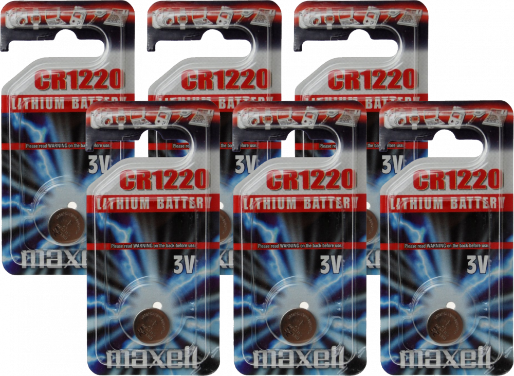 6x Bateria Maxell, CR1220, 11238200, 3V