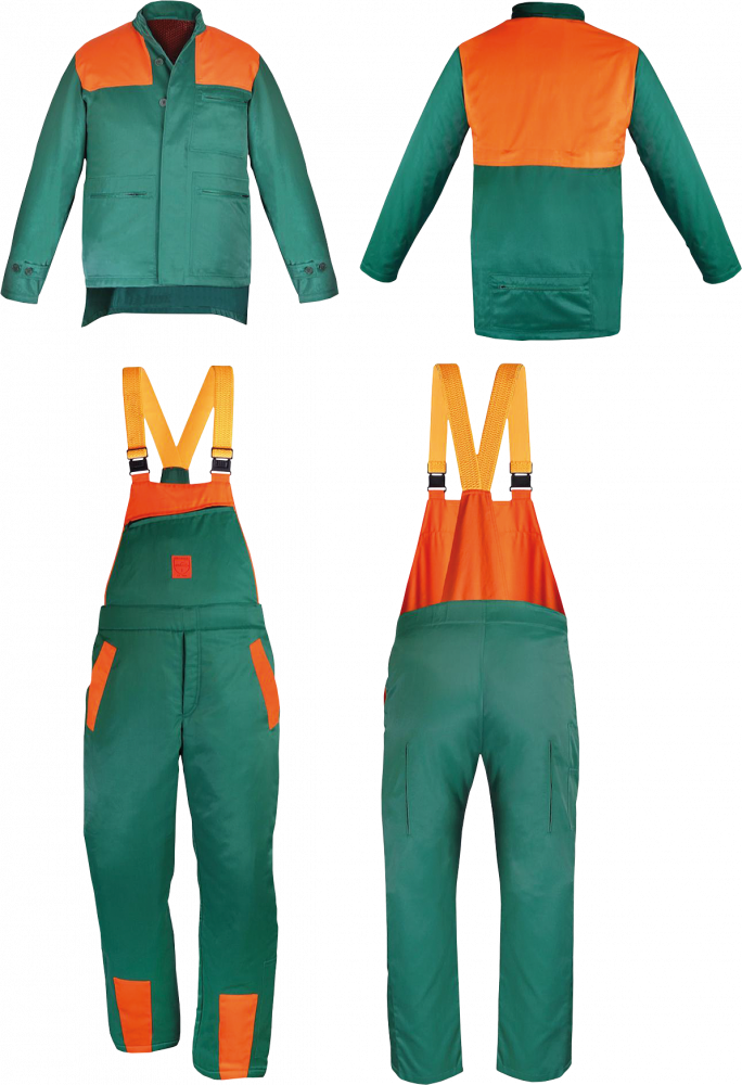 Ubranie ochronne dla pilarza Drwal DR-PIL-U, rozmiar XXL, zielono-pomarańczowy