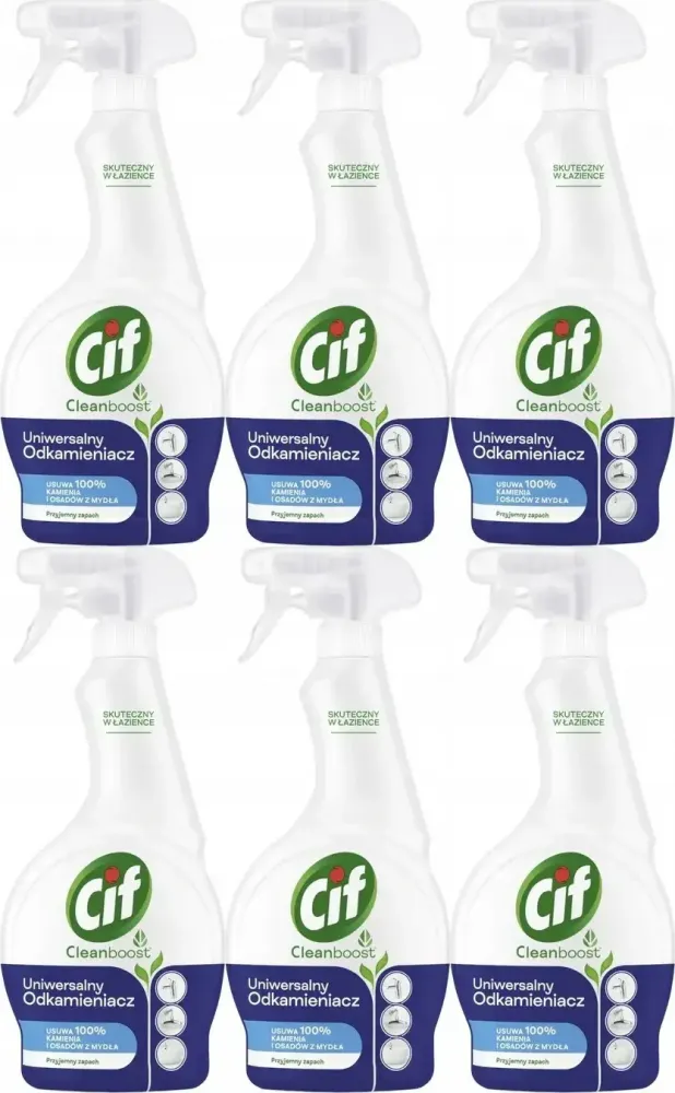 6x Uniwersalny odkamieniacz Cif Cleanboost, 500ml