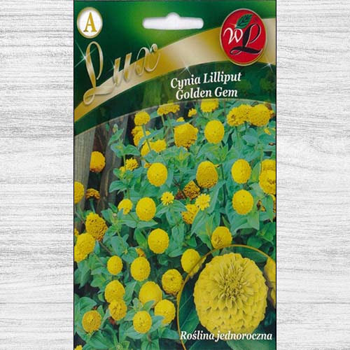 1 pac, Zinnia (Cârciumăreasă) Liliput Golden Gem - Semințe: Mod de ambalare: 0.5 g
