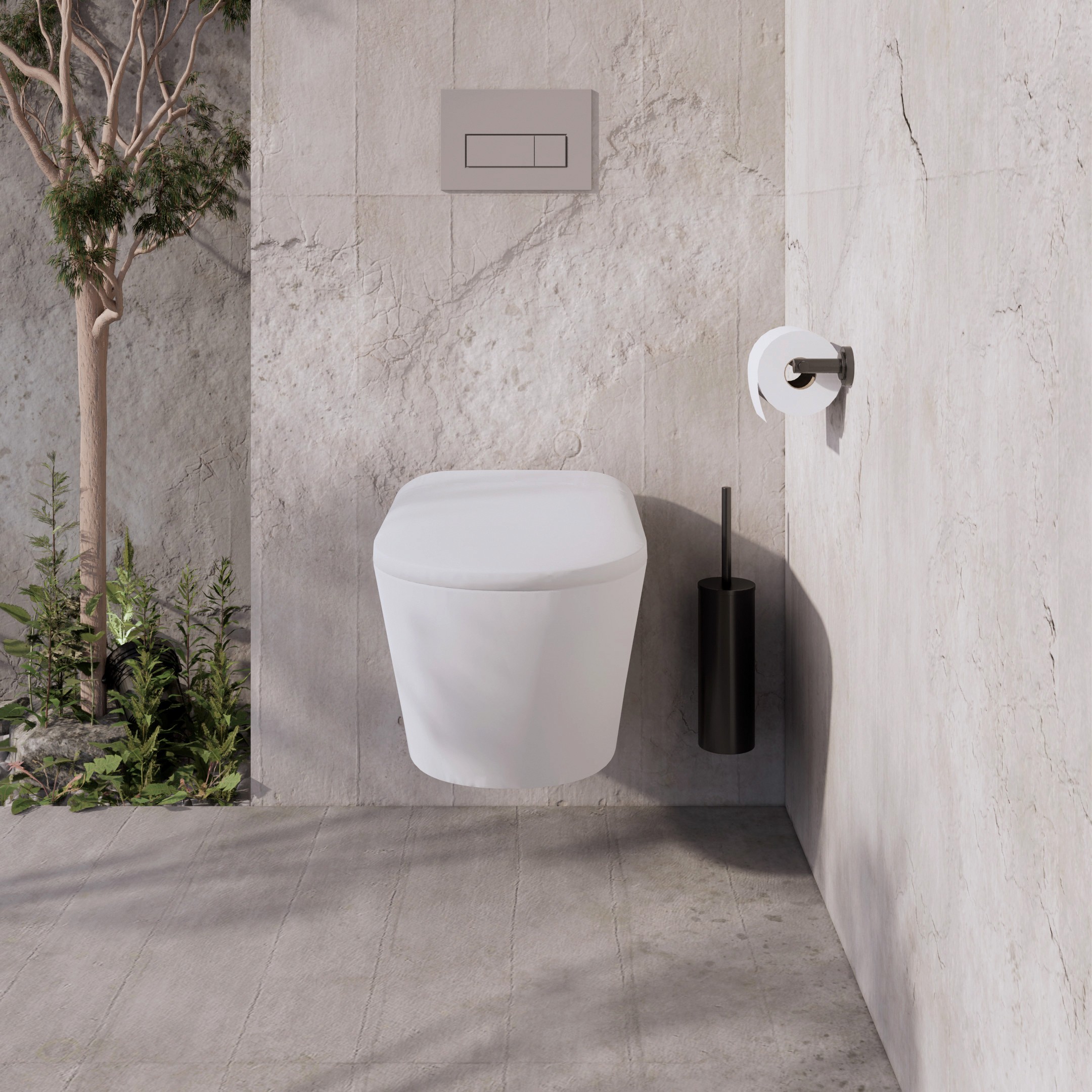 Deante Silia toaleta myjąca z pokrętłem sterującym wisząca bez kołnierza biała CSSD6ZPW