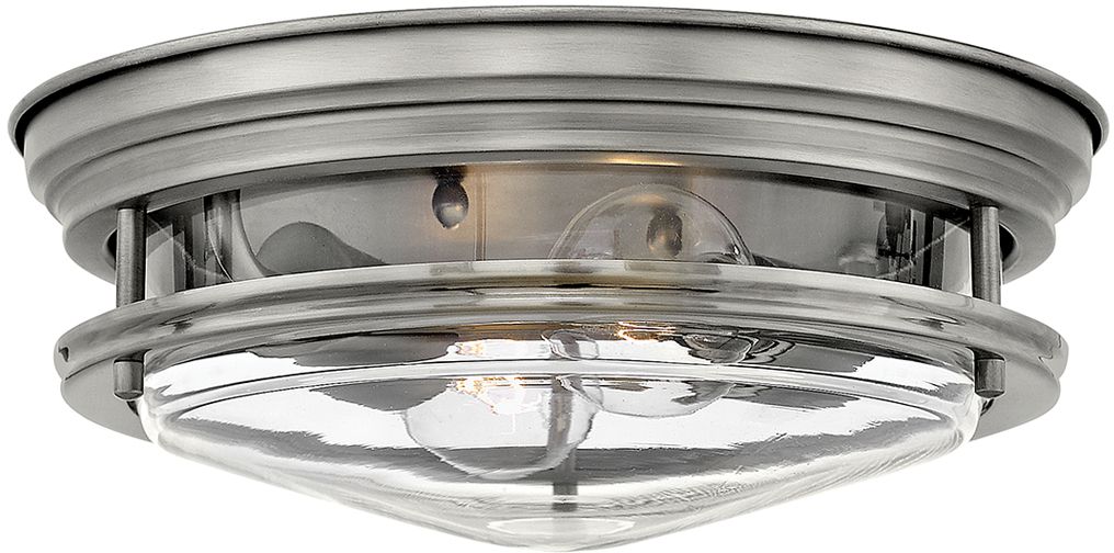 Quintiesse Hadrian lampa podsufitowa 2x40 W przezroczysta/antyczny nikiel QN-HADRIAN-FS-AN-CLEAR