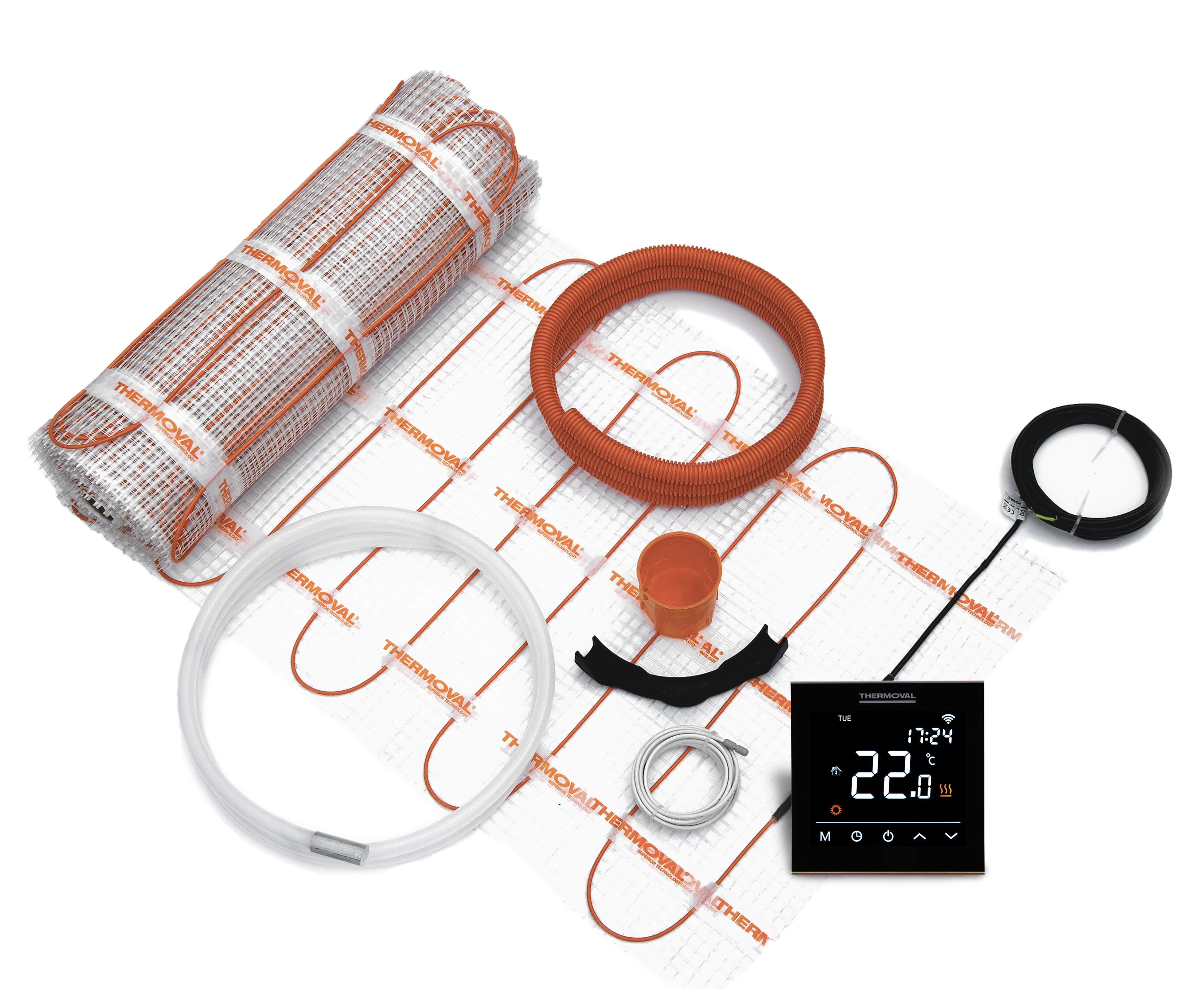 Thermoval TV TO mata grzewcza 6 m2 170 W/m2 z termoregulatorem TVT 30 CS WiFi czarnym