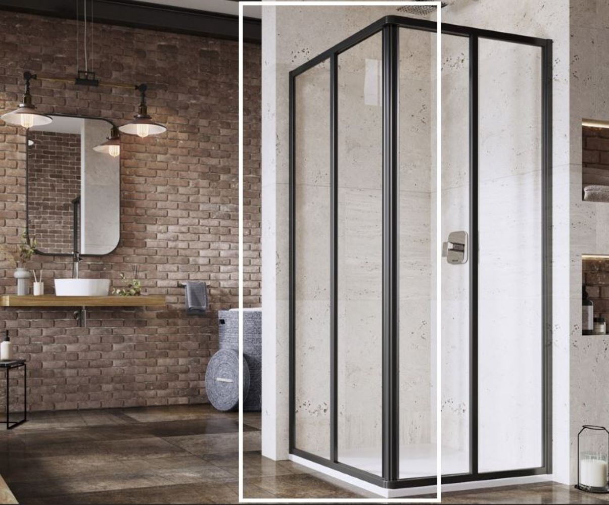 Darmowa Dostawa - Drzwi prysznicowe 90 cm rozsuwane czarny mat/szkło przezroczyste Ravak Supernova 14V703O2Z1