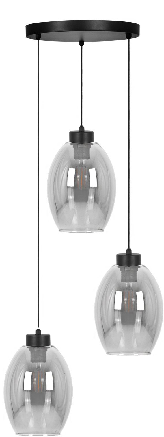 Darmowa Dostawa - Lampa wisząca 3x15 W czarna-przydymiona Kaja Balbo K5722