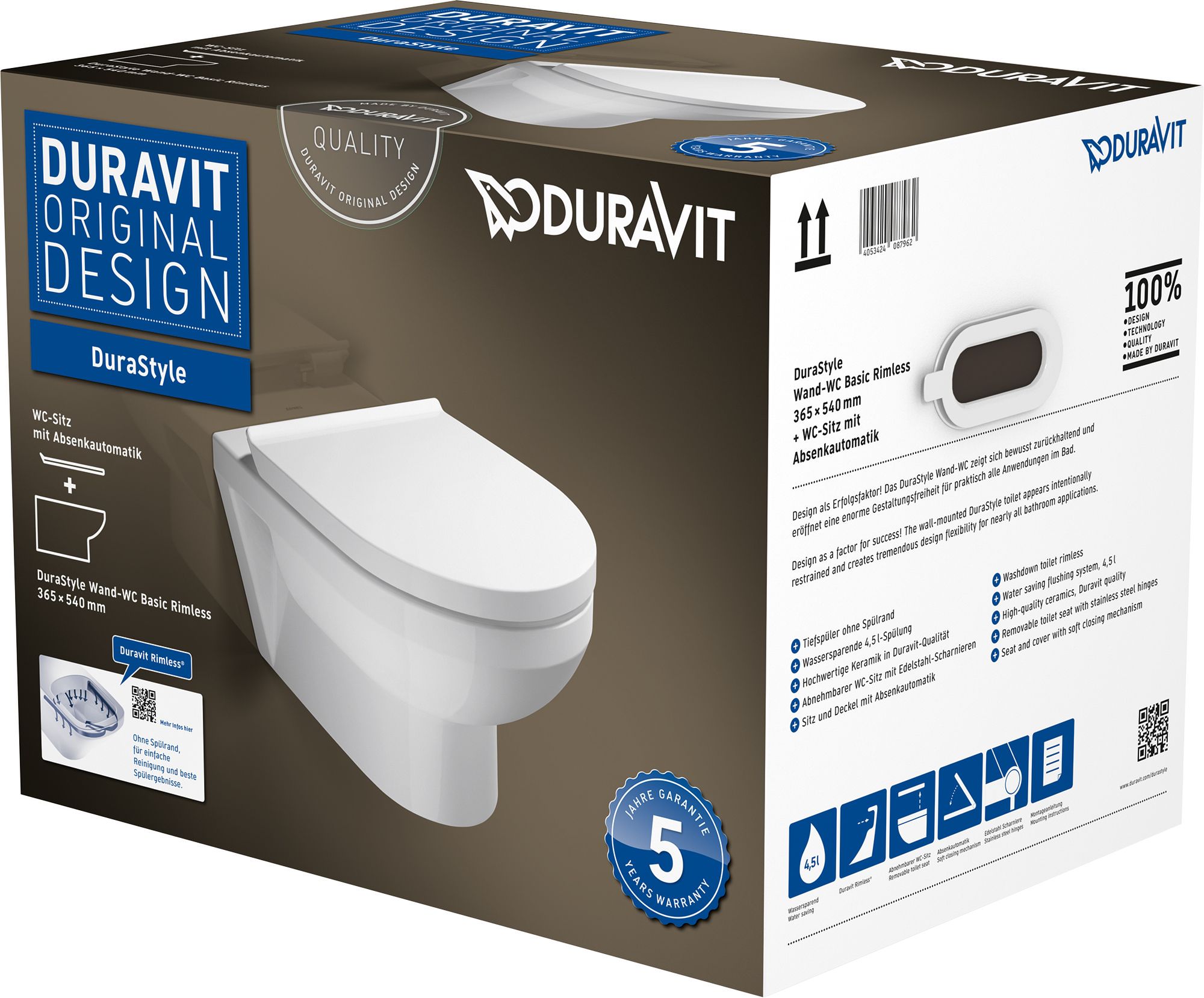 Darmowa Dostawa - Zestaw miska + deska wolnoopadająca Duravit DuraStyle 45620900A1