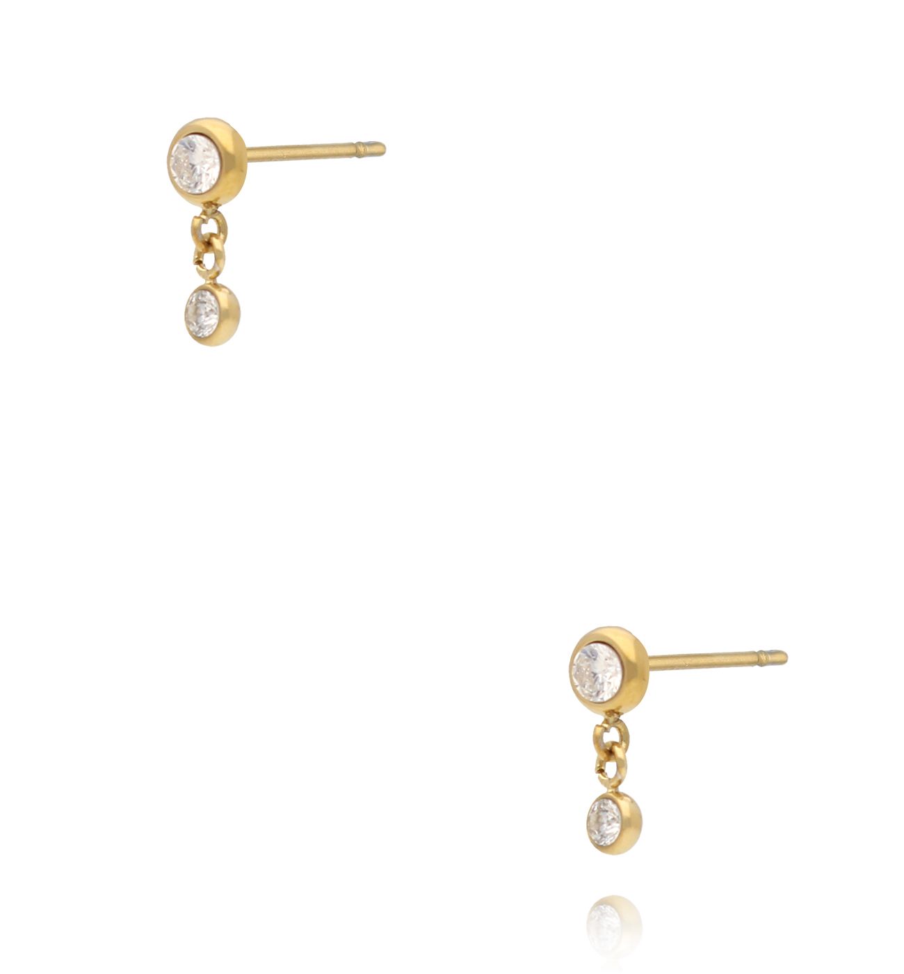 Kolczyki sztyfty z podwójną cyrkonią KSA2490