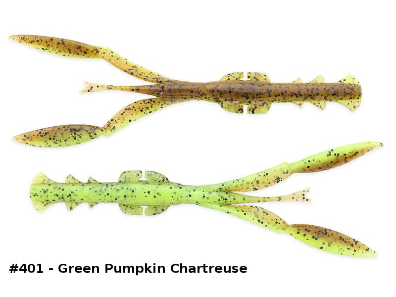 Keitech Guma Rak Krewetka Neco Camaron 5,5" 14cm 401 Green Pumpkin Chart