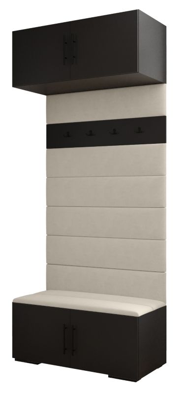 Garderoba wysoka do przedpokoju Abiks INOVA 3 czarny+czarny+man02 1 szt.