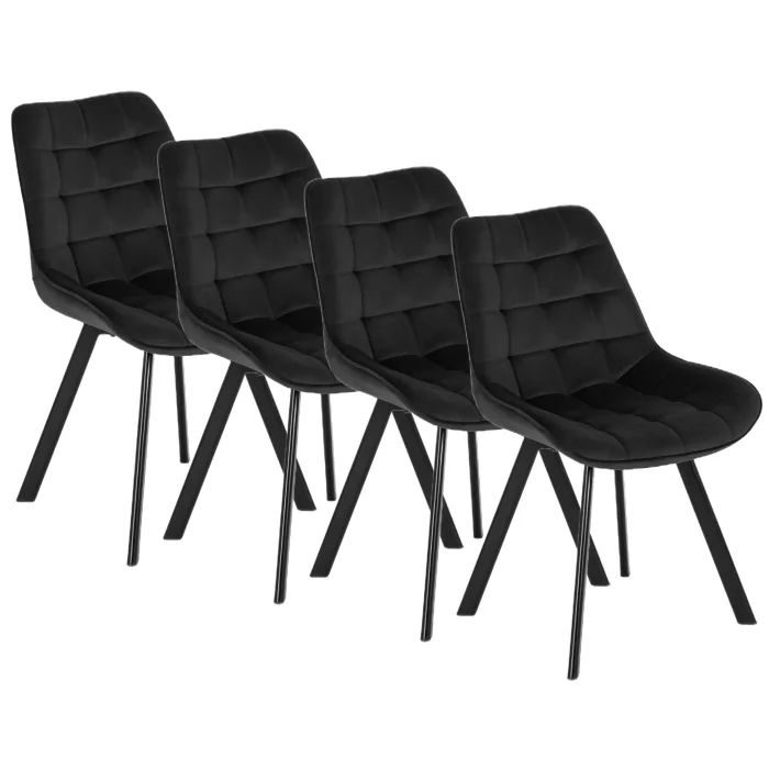 Zestaw 4x Krzesło RICK Mebel Elite Tapicerowane Czarne do Salonu Jadalni 1 kpl