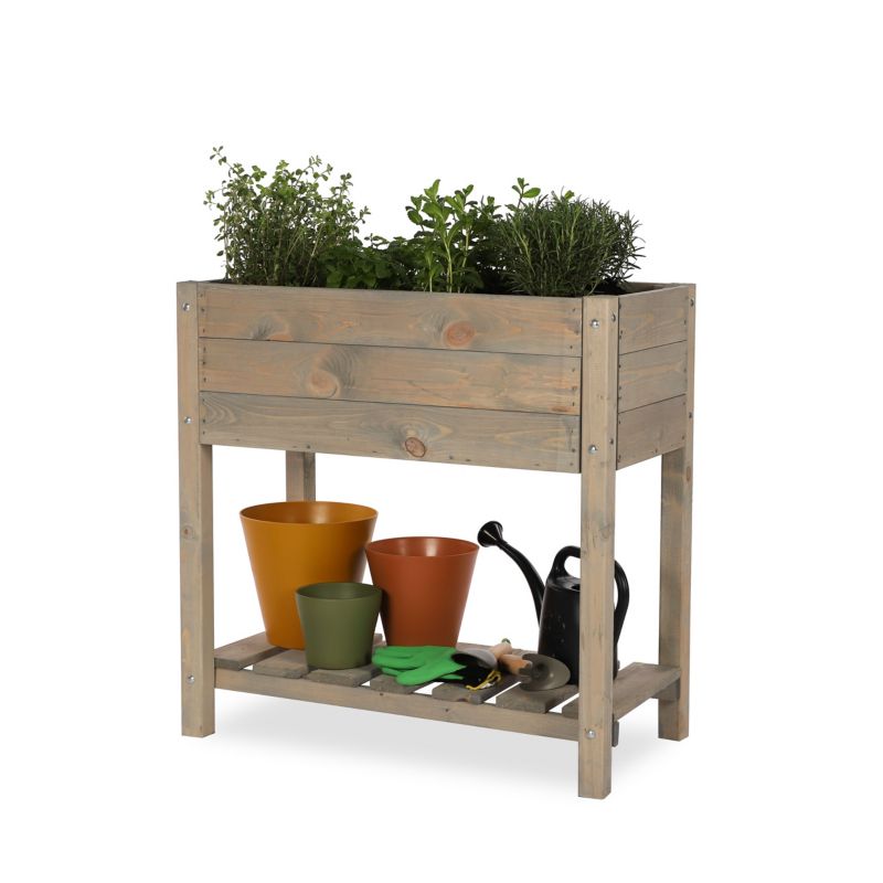 Zielnik na nogach MODO24 drewniany szary 78 x 40 cm 1 szt.