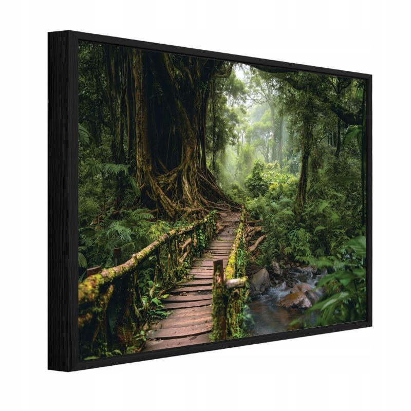 Obraz W Ramie WALLARENA Do Sypialni Salonu Na Płótnie Las Natura Drzewa Zielony 120x80 cm PPR15752O20 1 szt.