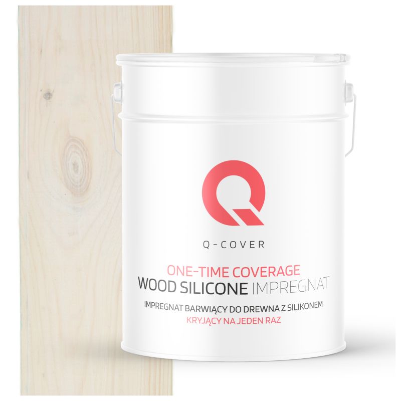 Impregnat Barwiący do Drewna z Silikonem Kryjący na Jeden Raz Q-Cover Biały 10L