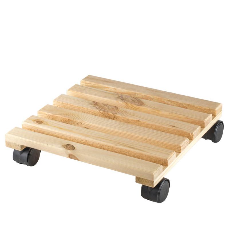 Podstawka na kwiaty na kółkach Direct Home and Garden kwadratowa naturalna 1 szt.