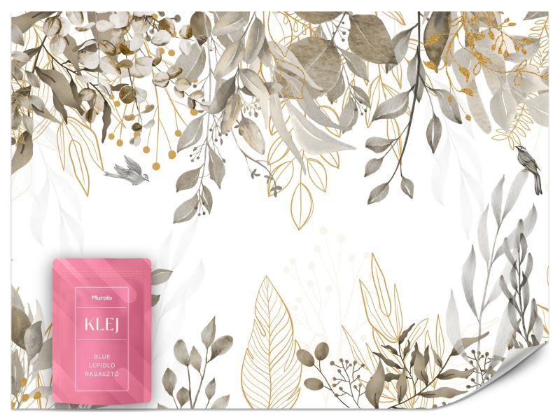 Fototapeta Muralo Akwarelowe Liście Natura Do Salonu 400x280 cm 1szt.