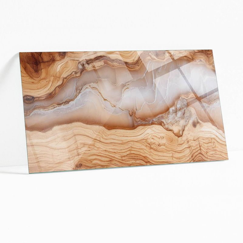 Blat Szklany z Nadrukiem Wallfluent 120x60 cm Drewno z żywicznymi akcentami 1 szt.