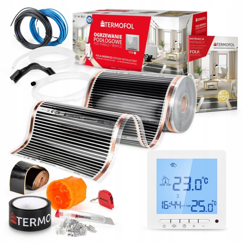 ZESTAW Folia Grzewcza TERMOFOL na podczerwień moc 60W 50cm pow. 28m² + TF-H2 1kpl