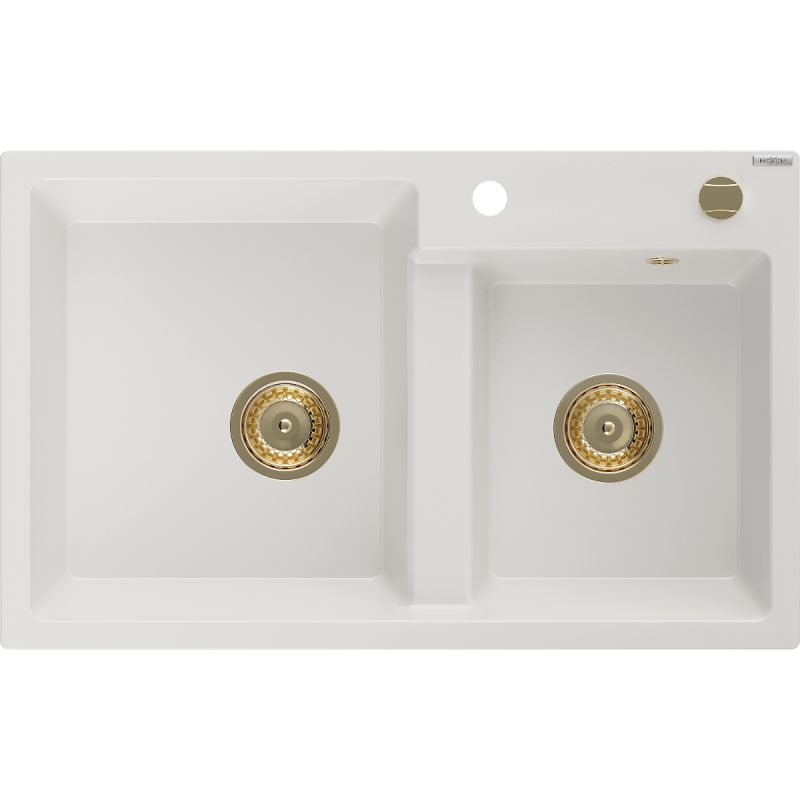 Zlewozmywak wpuszczany Mexen Tomas 2-komorowy biały 800x500mm - 6516802000-20 1 szt.