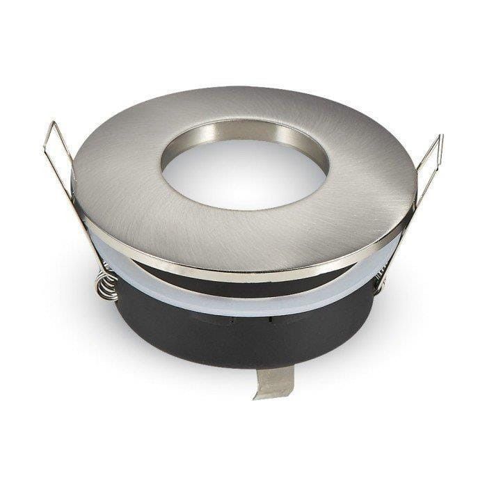 Oprawa sufitowa wpuszczana V-TAC łazienkowa srebrna 1 x GU10 x 10W IP54 wym: 7,5 x 7,5 cm okrągła - 1 szt.