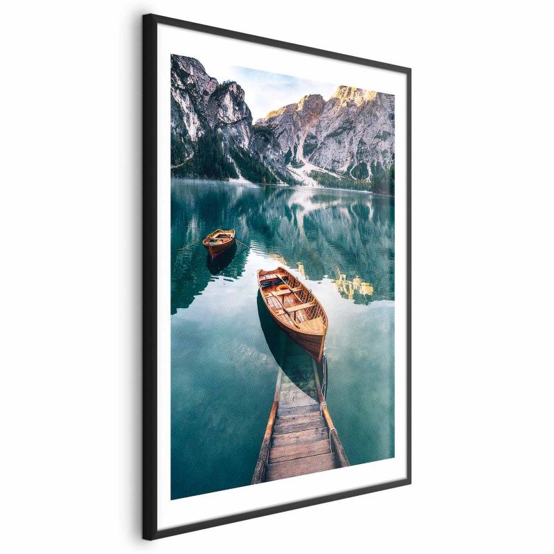 Plakat Artgeist Łodzie w Dolomitach 40x60 cm z ramą czarną 1 szt