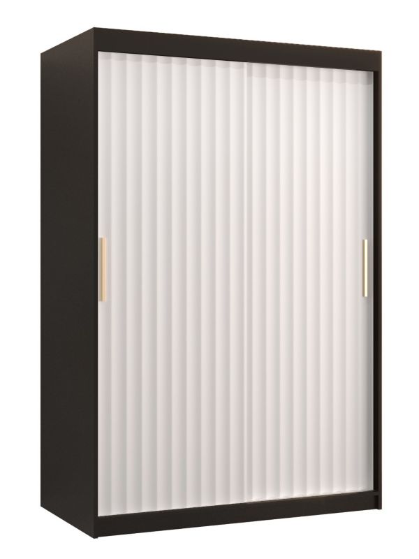 Szafa przesuwna Abiks Meble RIFLO WAVE 1 120 czarny mat+ biały mat 1 szt.