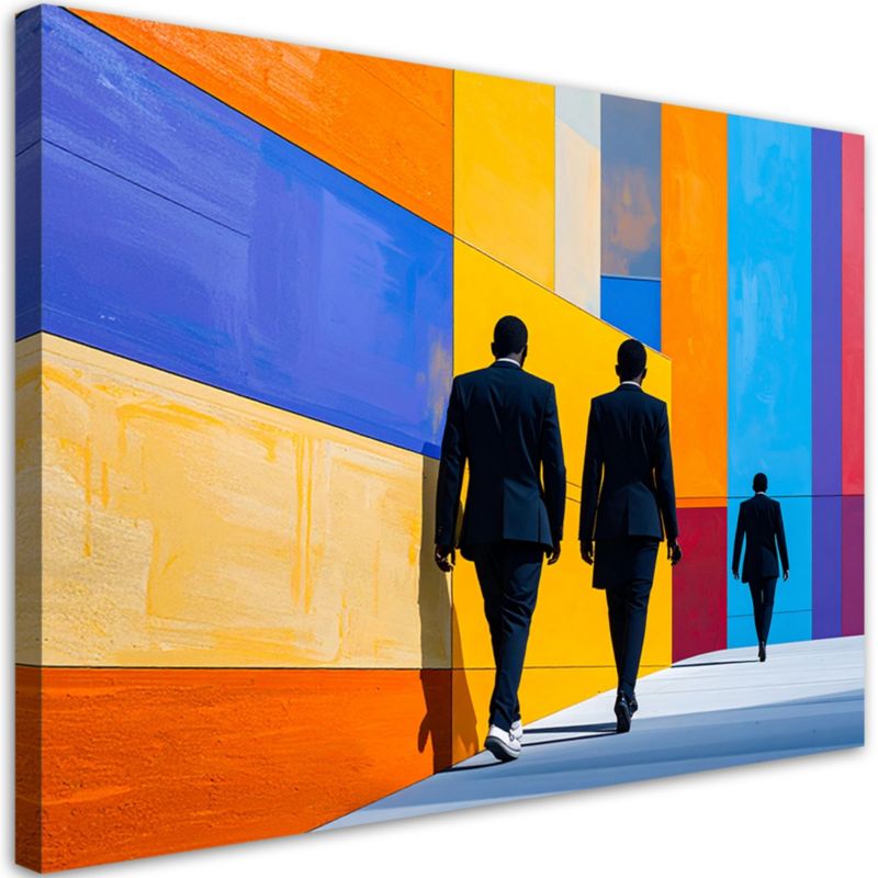 Obraz nowoczesny do salonu biura kuchni Feeby Ludzie Ulica Abstrakcja 100x70cm 1szt