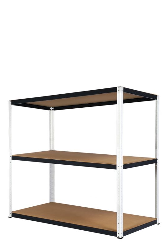 Regał metalowy MODO24 magazynowy warsztatowy biało-grafitowy helios 90x150x40cm 3 półki po 275 kg 1 szt.