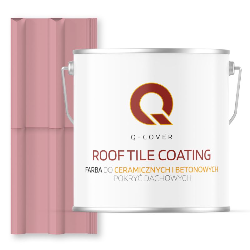 Farba do Dachów Ceramicznych i Betonowych Pokryć Dachowych Q-Cover Różowy jasny RAL3015 Satyna 5L