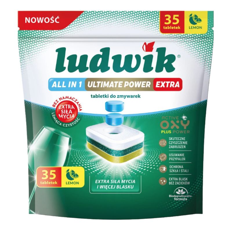 Tabletki Do Zmywarek Ludwik All In One Ultimate Power Extra Cytryna 35Szt