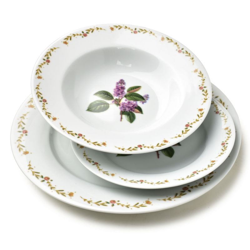 Komplet obiadowy porcelanowy MONDEX Lea 27cm lila 18el kpl