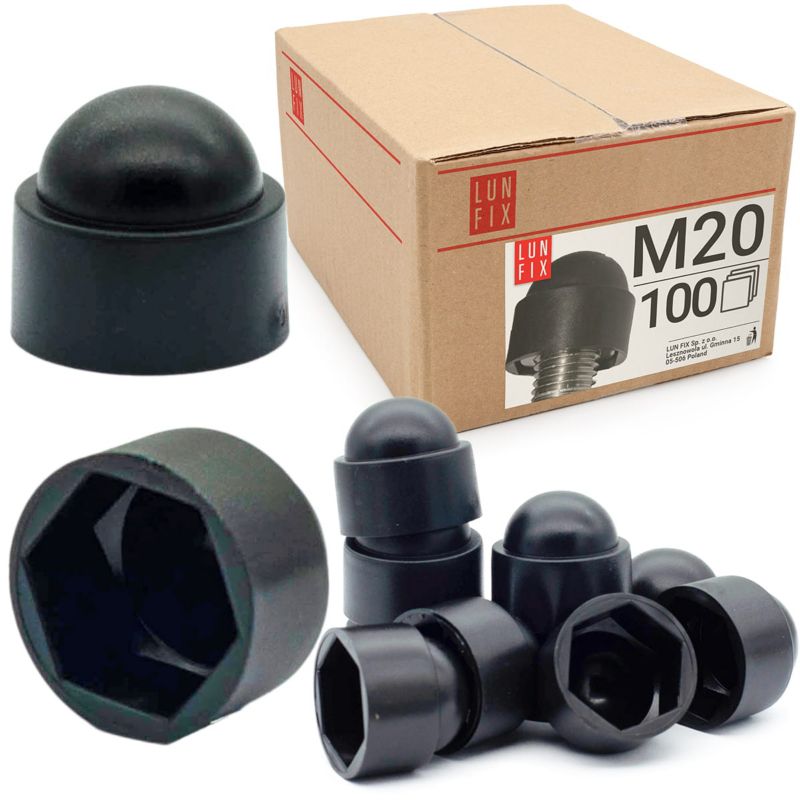 Zaślepka śruby czarna M20 Lun Fix 100szt.