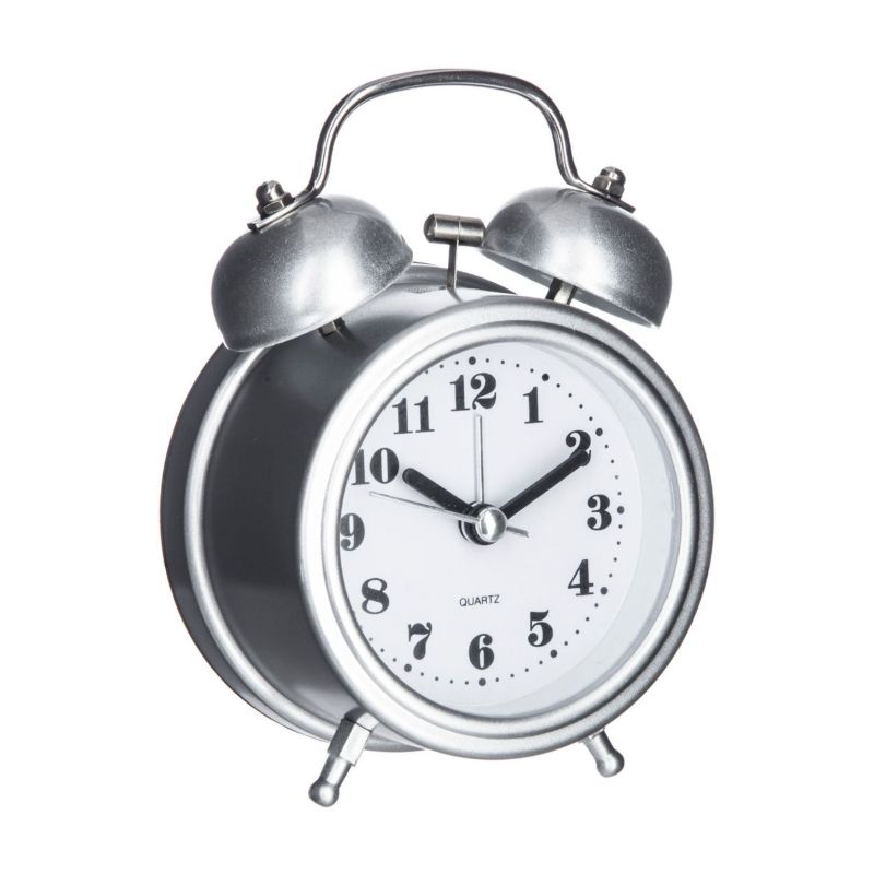 Zegar budzik Timothy Atmosphera srebrny metalowy 8,5x5x11,7 cm 1 szt.