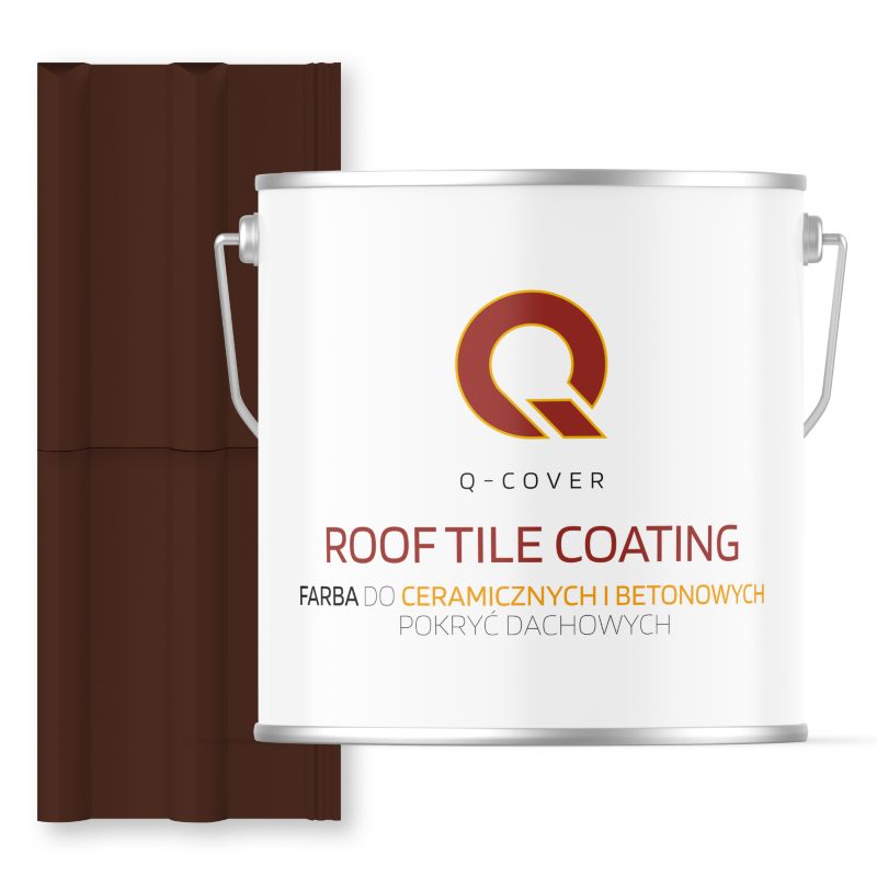 Farba do Dachów Ceramicznych i Betonowych Pokryć Dachowych Q-Cover Mahoniowy brąz RAL8016 Satyna 5L