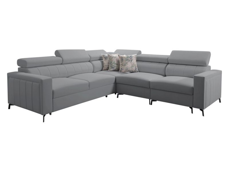 Narożnik z funkcją spania MIRJAN 24 Baltico IV prawy gołębi szary/wzór w liście 1 szt.