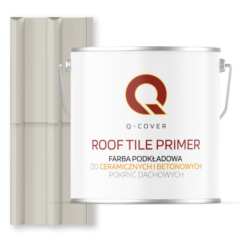 Farba Podkładowa do Dachów Ceramicznych i Betonowych Pokryć Dachowych Q-Cover Biało-szary RAL9002 5L