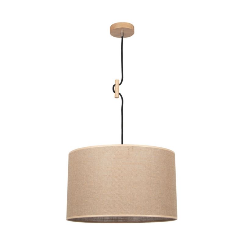 Drewniana Lampa Wisząca SPOT Light 1xE27 Max.60W Naturalna Brzoza FSC z Beżową Jutą, Polski Producent, 1 szt.