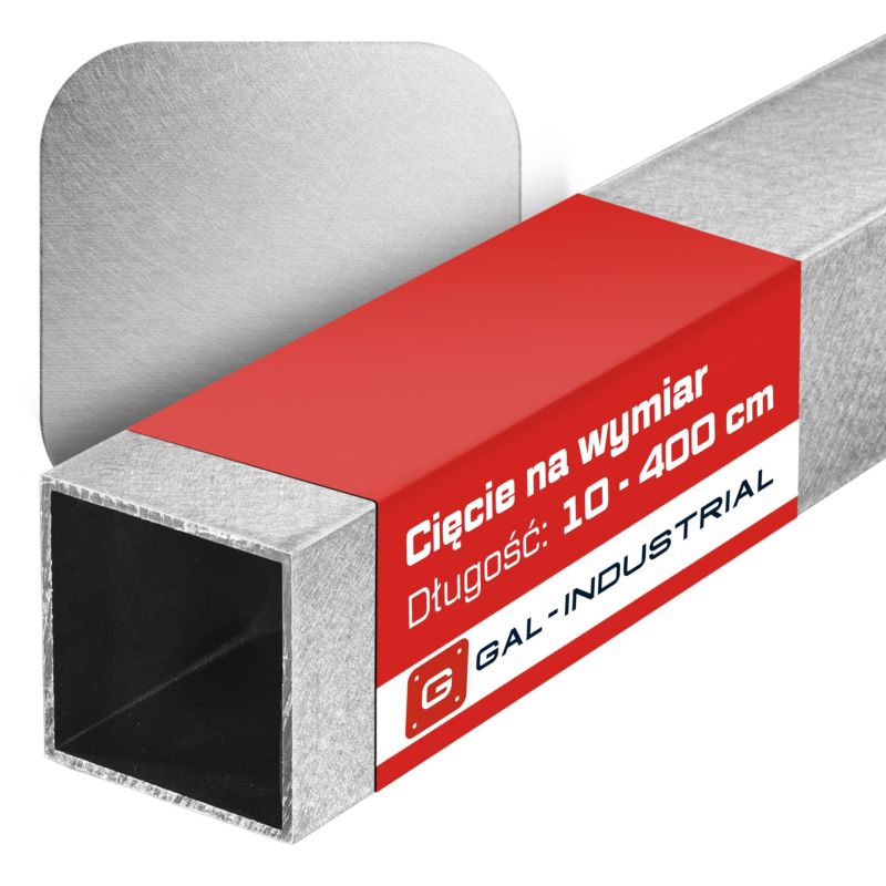 Profil Aluminiowy SATYNOWANY GAL-INDUSTRIAL 50x50x2mm 70 cm Rura Kwadratowa Na wymiar 1 szt.