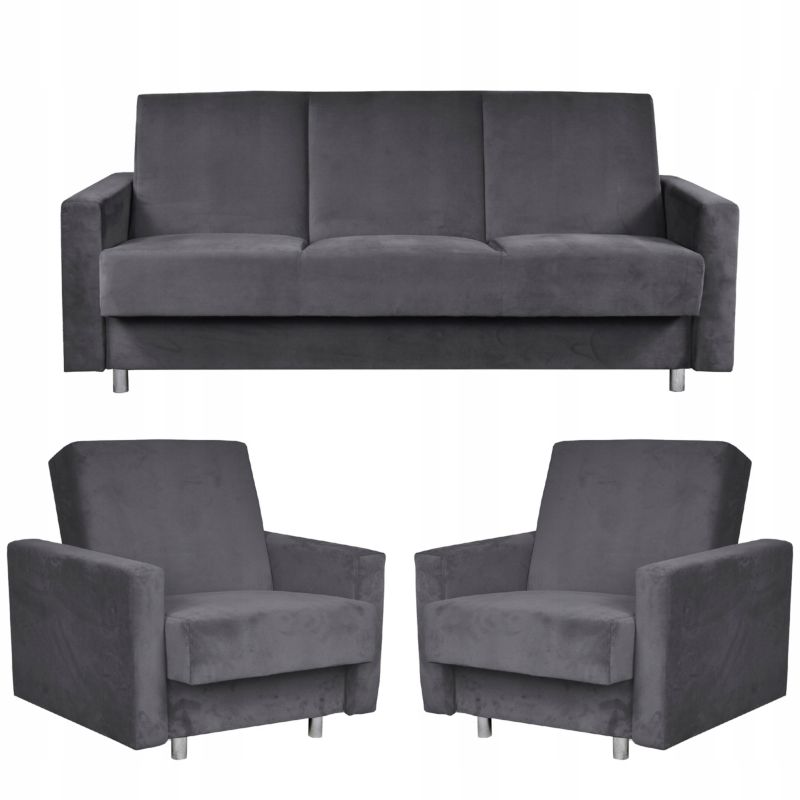 Zestaw mebli do salonu kanapa fotele Family Meble Alicja szary 1szt