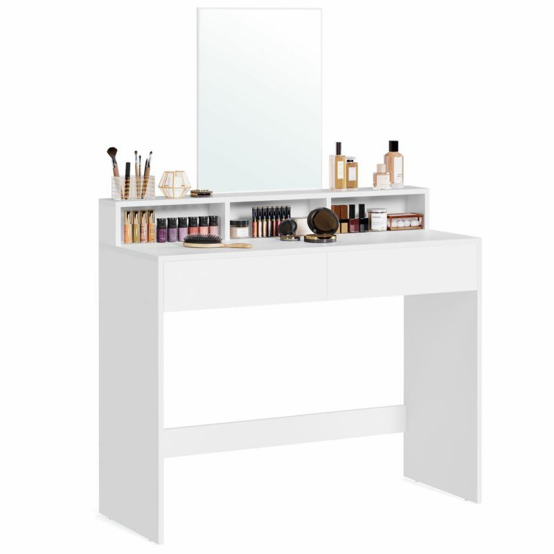 Biała toaletka z lustrem Songmics 100 cm GLAMOUR 1 szt.