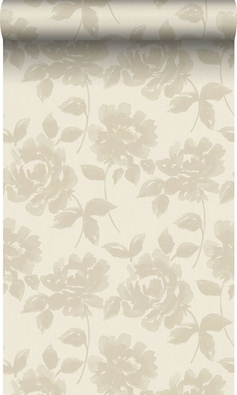Tapeta Origin Wallcoverings róże kremowym 53 cm x 10.05 m - 1 rol.