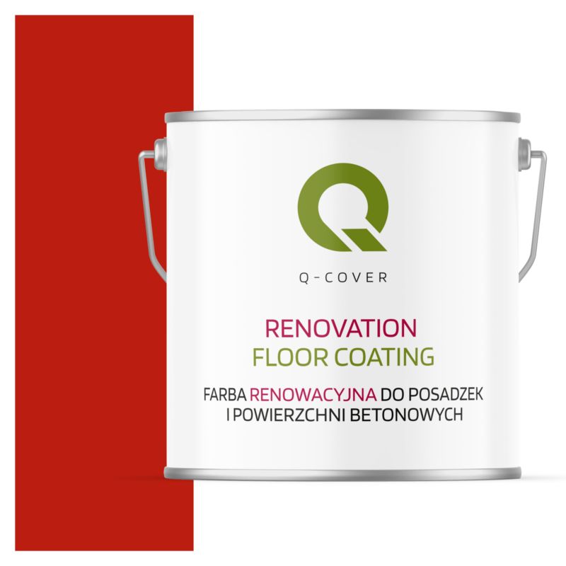 Farba Renowacyjna do Posadzek i Powierzchni Betonowych Q-Cover Czerwony RAL3020 Satyna 5L
