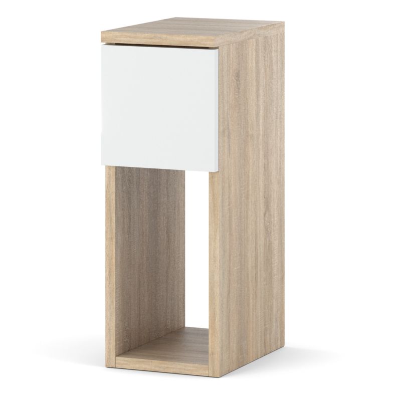 Szafka Nocna Stiv-Meble 1 Szuflada 20Cm Stolik Dąb Sonoma Biały Mat 20X30X55 Cm 1Szt.